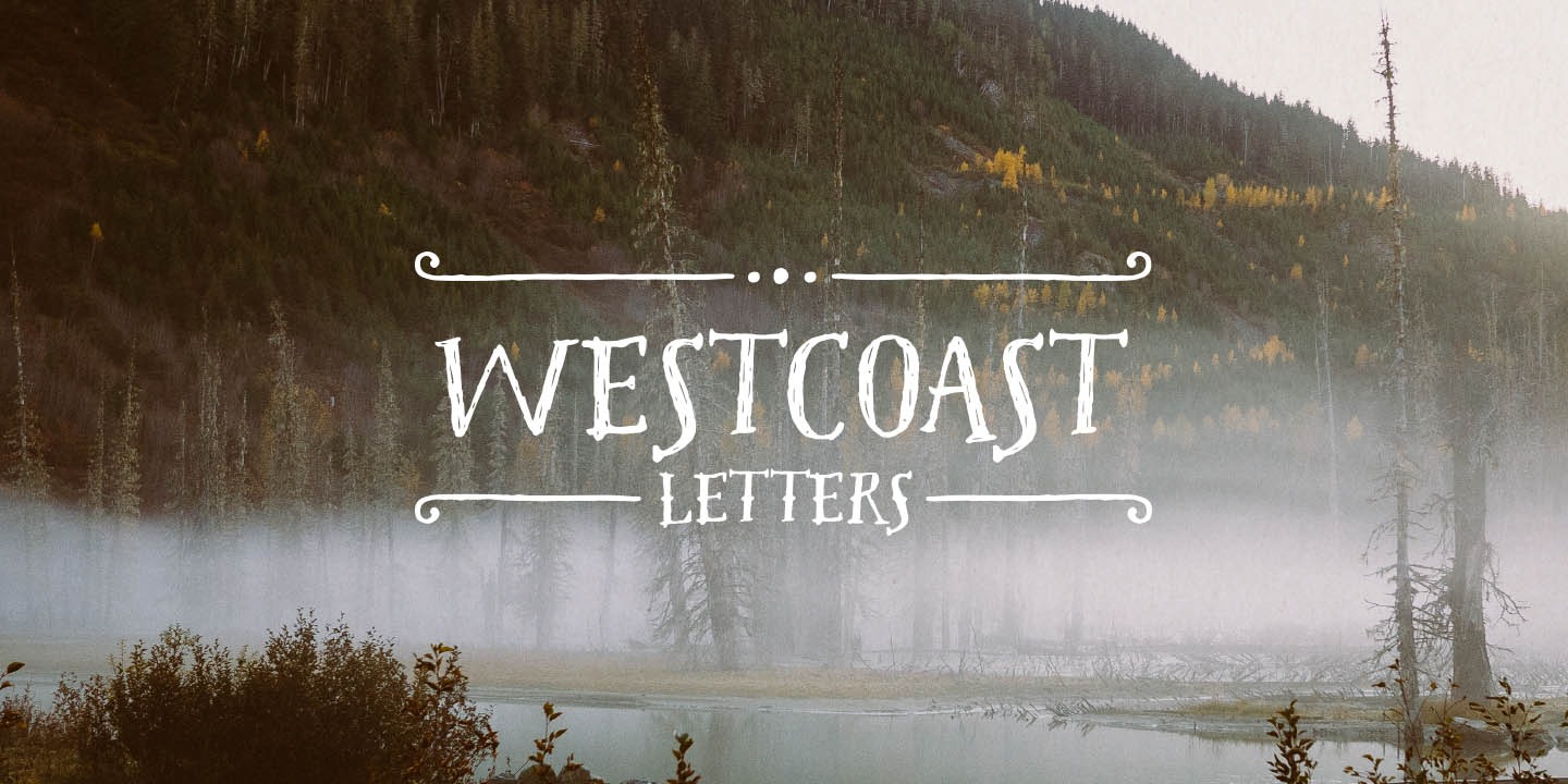 Пример шрифта Westcoast Letters